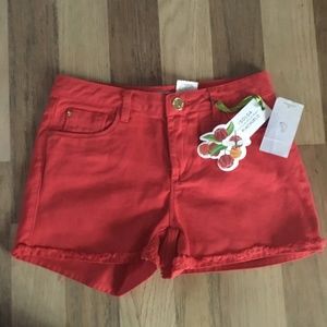 ISOLDA BRASIL Red Denim Shorts 36 / S